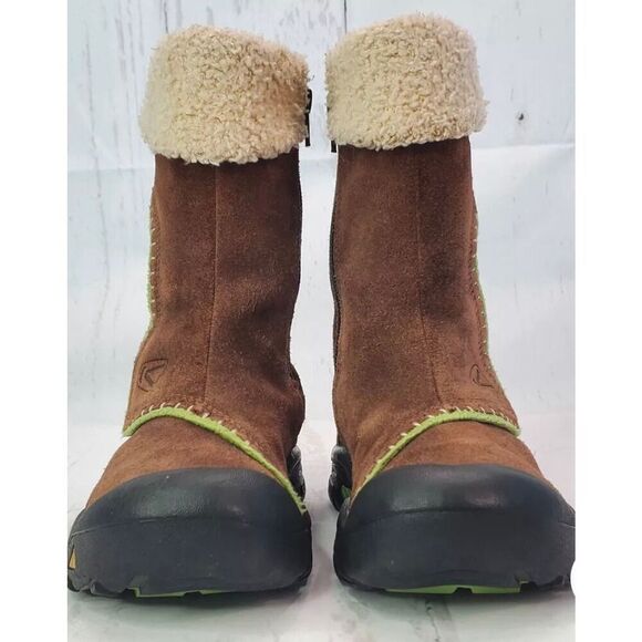 Keen Dry Suede Sherpa Lined Boots, Girls Size 13 Slip Water Resistant Side Zip U - Picture 2 of 5